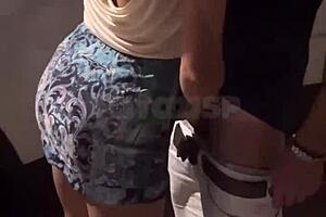 she dances flashes then fucks two guys in front of husband on street