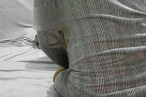 guy pounds juicy milf pussy doggystyle at night use headphones