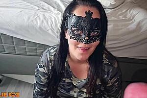 millie fox chokes down massive load three times over