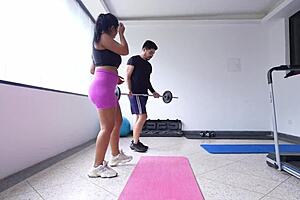 bellattrix pushes her gym trainer into wild rough sex
