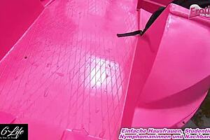 Slim German Blonde Enjoys Outdoor Tease