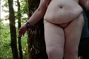 bound esclave titia la tertius chained in forest for bdsm spanking toys