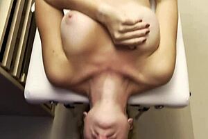 cute milf slurps cock then takes massive facial cumshot