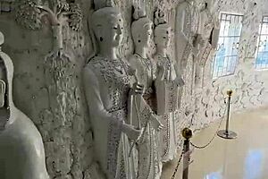 seeing chiang rai from big buddha statue eyes, thailand's crazy temples rock!