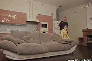 perky redhead teen gets fucked doggystyle by neighbor!