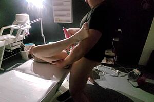 Hot costumed stranger girl arrives for sensual massage but gets roughly fucked to screaming orgasms