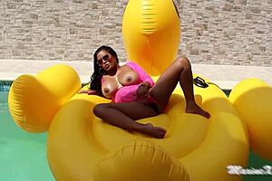 Huge BBC dildo ruins my asian pussy!