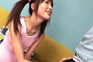 Petite Japanese amateur enjoys raw creampie in intense JAV scene