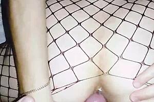 Homemade milf wife bends over in stockings for raw anal doggystyle and close-up POV pounding