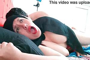 Chubby Indian housewife with big natural tits rides rough morning cowgirl in taboo roleplay