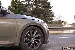 Sally Engages in Solo Softcore Pissing Outdoors Publicly