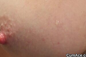 stunner gulps massive cum load after wild pov blowbang facial