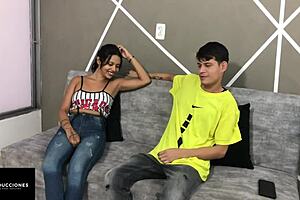 Skinny latina strips for hardcore home pounding