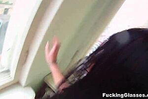 glasses teen mya dark spreads shaved pussy on piano for hardcore fuck