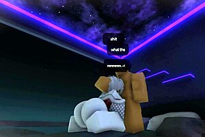 Roblox femboy unwraps his shemale surprise as christmas gift in 3D action.