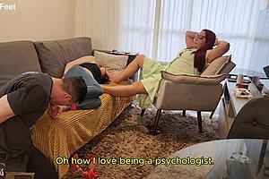 hey watch this wife worship those sexy feet right in front of her man licking every toe