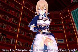 jean rides pov cock hard in her genshin office, full fantasy anime sex explosion