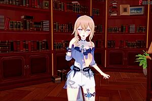 jean rides pov cock hard in her genshin office, full fantasy anime sex explosion