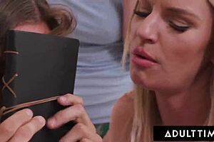 Ready for innocent teen to lose virginity in sloppy milf reverse gangbang?