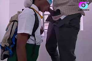 horny petite bad girl pays two teachers with tight pussy doggystyle and blowjobs