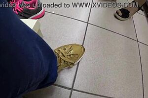 peeping gorgeous legs nylon ass in store got me so horny