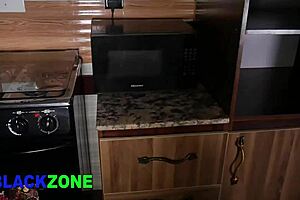 stepmom's sweet pussy tempts young guy in kitchen casting