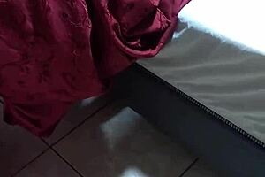 Peruvian babe wears lingerie in Lima for cash