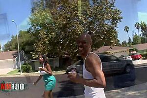 Ebony goddess bounces giant natural boobs on massive black cock hardcore style