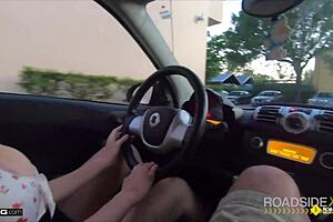 Roadside Mechanic Pounds Huge-Titted Babe in Garage Doggy