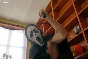 Mila Milan screams in Halloween rough anal rimming hardcore trilogy