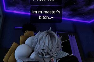 Roblox femboy unwraps his shemale surprise as christmas gift in 3D action.