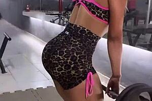 i can't stop staring at luana aciolli training in tiny shorts gym public voyeur