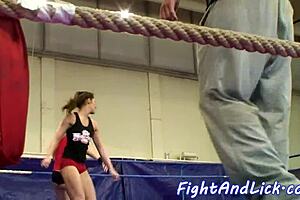 Euro Lesbians Wrestle Wild Before Devouring Pussy Oral