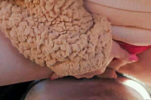 Tourist guide flashes monster cock at curvy tourist on mountain trail outdoors