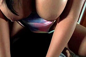 naughty brunette rides huge cock to facial cumshot