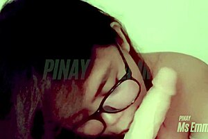 Amateur cute Filipina Ms Emma sucks big dildo solo, who wants next in line?