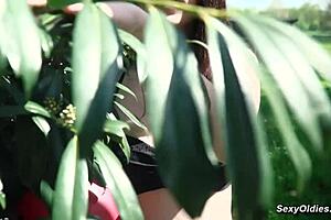 Neighbor Teases Fuck Me Outdoors Old Man!