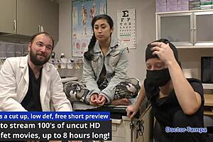 patient, dr tampa inspects jasmine rose's shaved pussy at university