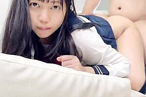 cute petite asian tiktoker licks pussy like a horny student