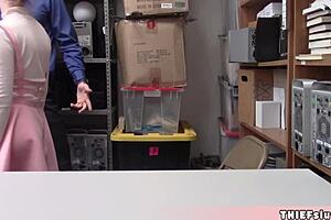 skinny blonde thief slut bent over pussy roughly fucked hard by mall cop