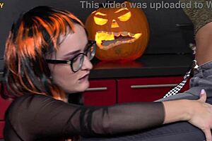 Halloween Lesbians Rip Costumes Lick Wet Pussies Cum Mouth Closeup