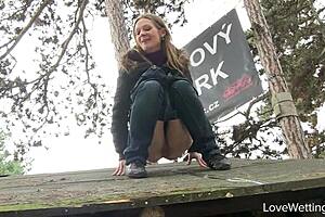 Michell Pisses Outdoor Solo Scene