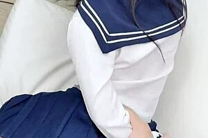 cute petite asian tiktoker licks pussy like a horny student