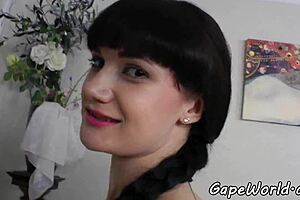 Gaping teen ass fucked hard in both tight holes