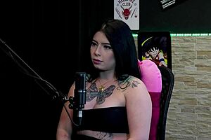 Tattooed Brunette Teases Big Tits In Sexy Confession Game