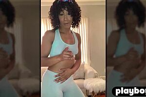 petite ebony milf misty stone teases perfect ass before fingering