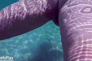 Curvy Woman Swims Underwater Teasingly