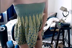 whoa, check out this shemale exploding in orgasm on cam!