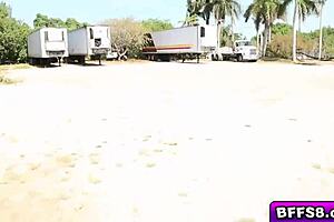 cowgirl bounces her wet pussy on cowboy's big cock