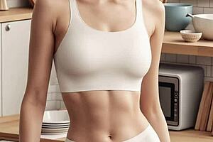 AI lingerie models pose in sexy underwear catalog